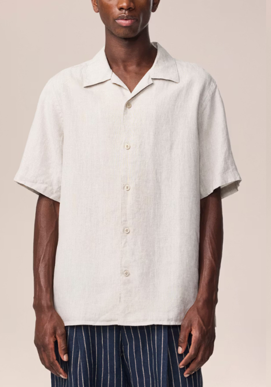 NN07 No Nationality Julio Linen Shirt Men's Medium Oat Button Down Casual Beach